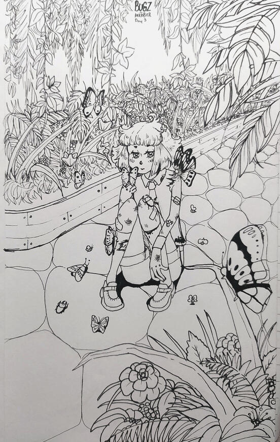 Original Character (Tutu) for the inktober challenge, linework Original Character (Tutu) for the inktober challenge, linework