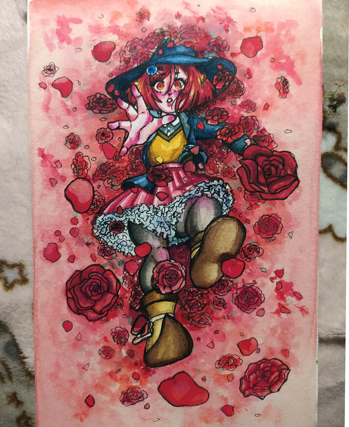 Himiko Yumeno (Danganronpa) fanart, watercolours