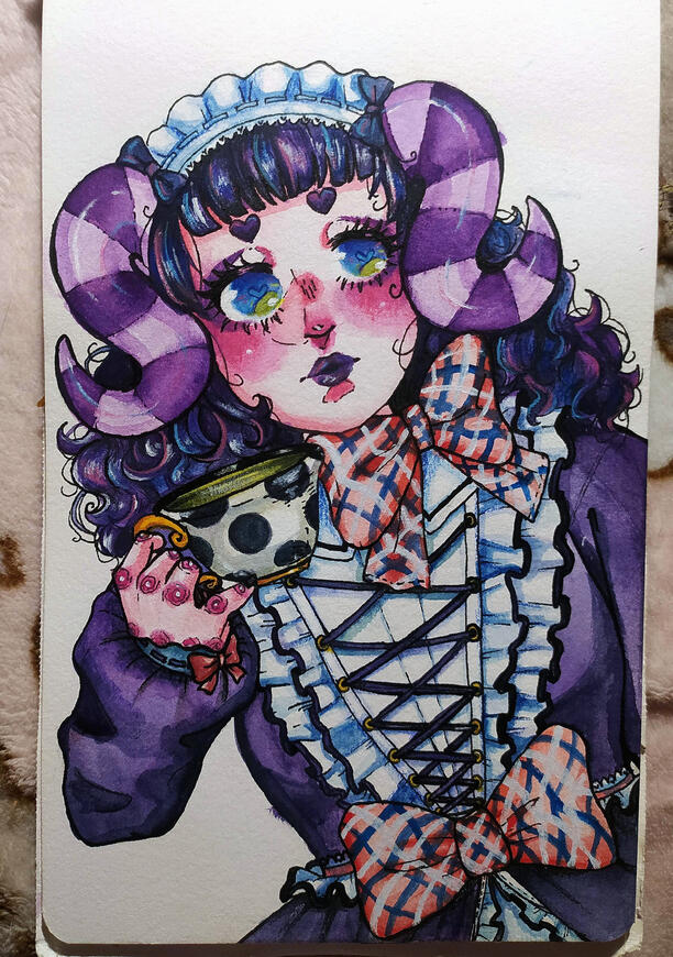 Muffy (Animal Crossing) fanart, watercolours