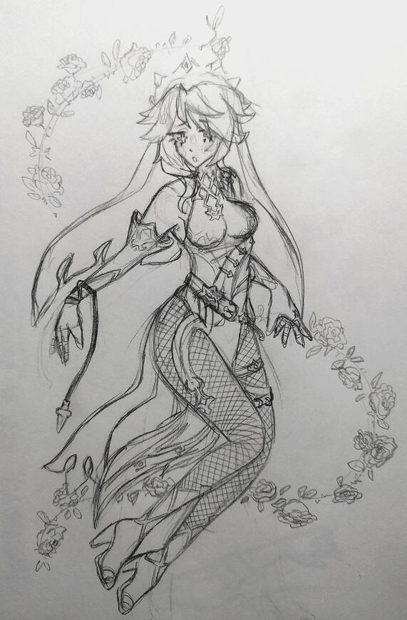 Rosaria (Genshin Impact) fanart, concept Rosaria (Genshin Impact) fanart, concept